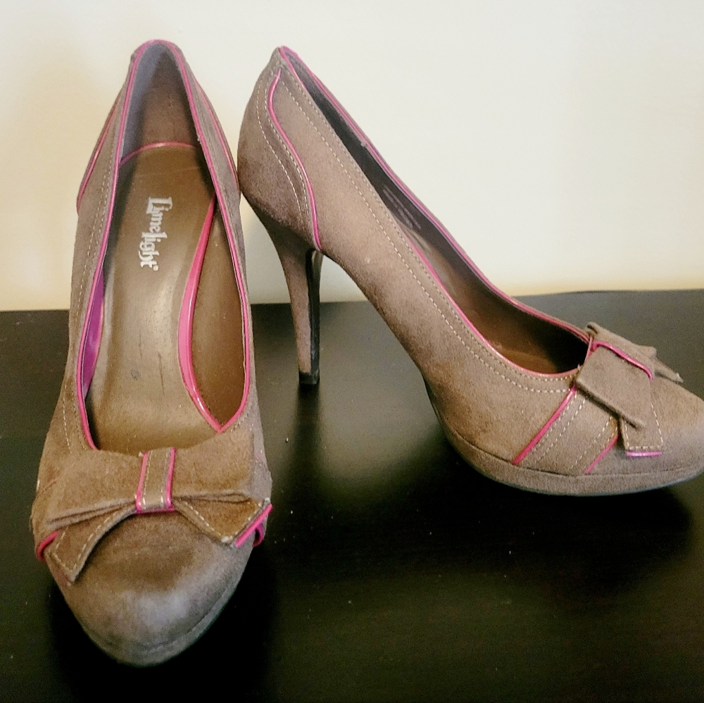 Limelight Brown/Pink Heels size 8